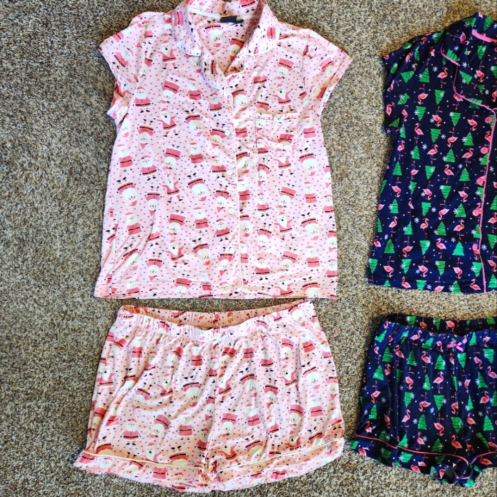 Christmas Pjs Santa's Treasures PJ shorts Set
